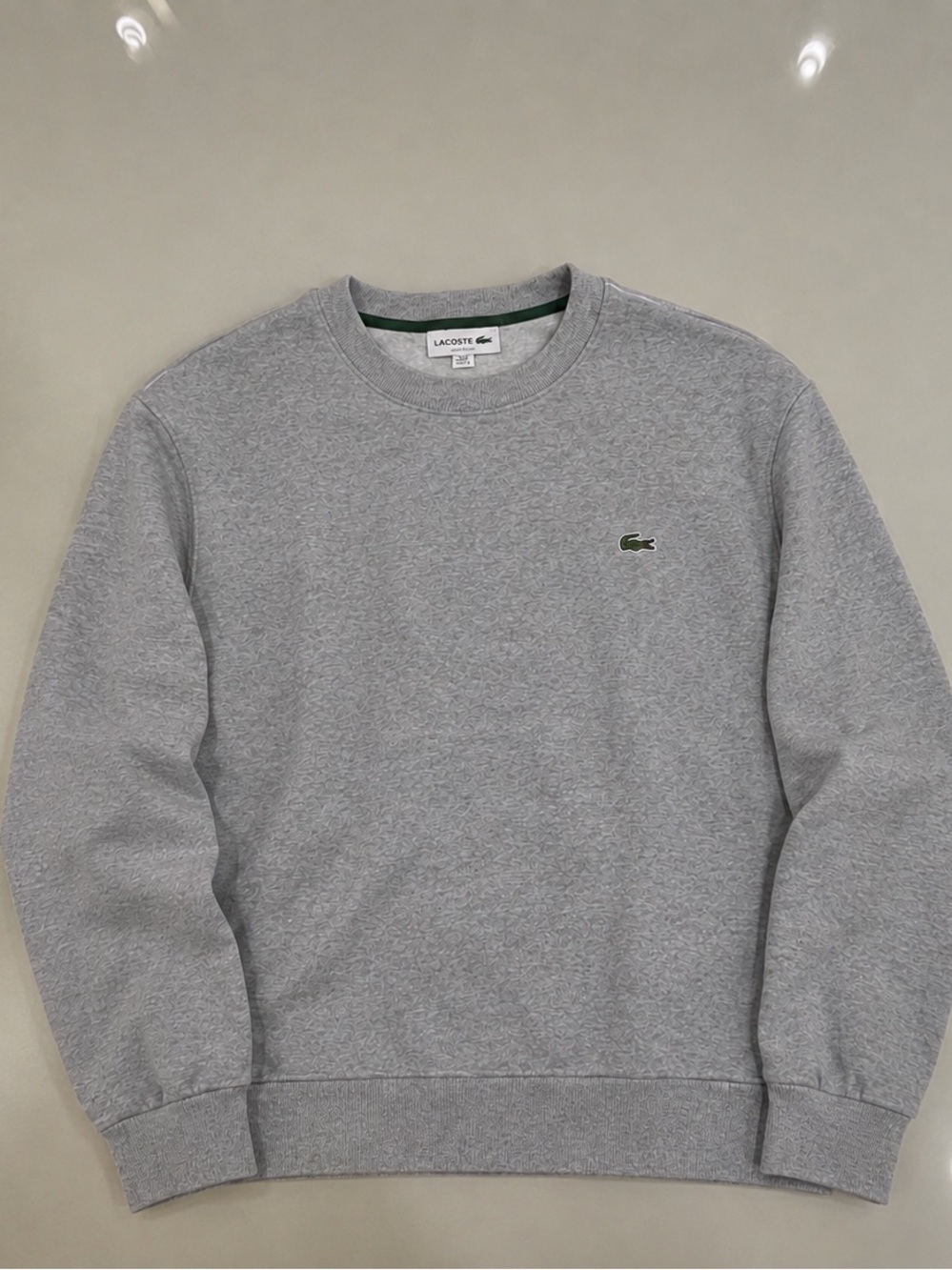 Lacoste Men's Heather Gray Crewneck Sweatshirt